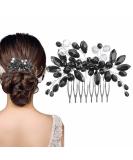 Bridal Black Crystal Hair Comb Wedding Rhinestone Hair Side Comb Fashion Hair Clip Handmade Hair Accessories for Bride Wedding Prom Girl Headpieces Bridal Hair Comb 3 - Buy Online on GoSupps.com