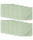 Comfy Cubs Muslin Spit Towels - 10 Pack Large 100% Cotton Hand Washcloths Extra Absorbent & Soft Sage Color Ideal for Baby Care - Buy Online on GoSupps.com