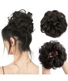 Messy Bun Hair Extensions with Rubber Band | Darkest Brown Synthetic Hair Parts for Large Buns & Ponytails - Buy Online on GoSupps.com