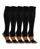 Weekend Peninsula Compression Stockings for Men & Women - 5 Pair Knee Socks for Sports Travel & Pregnancy - Medical Compression L-XL in Black & Brown - Buy Online on GoSupps.com