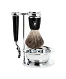 M HLE Rytmo Shaving Set with Bowl - Pure Badger Hair Black Resin Compatible with Gillette Blades - Buy Online on GoSupps.com