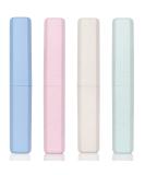 Fowect Toothbrush Case Travel Cover | 4 Holder Plastic Storage Box for Vacation Camping & Business Travel - Buy Online on GoSupps.com