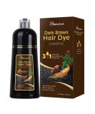 Dark Brown Hair Dye Shampoo for Gray Hair - 500ml 3 in 1 Herbal Color Shampoo for Women & Men - Buy Online on GoSupps.com
