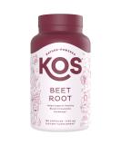 KOS Organic Beet Root Capsules 1500mg - Natural Nitric Oxide Booster - 180 Capsules - Buy Online on GoSupps.com
