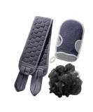 Exfoliating Bath Sponges & Loofahs - 3 Piece Set for Men & Women | Mesh Balls & Shower Accessories for Spa & Body Scrubs - Buy Online on GoSupps.com