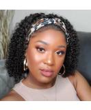 10 Inch Kinky Curly Headband Wig for Black Women - Glueless Human Hair Short Curly Wig - Buy Online on GoSupps.com