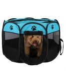 Blumoo Portable Pet Playpen - Indoor/Outdoor Foldable Dog Playpen with Mesh Shade Cover | Travel Dog Play Tent for Puppies/Cats/Rabbits - Blue (S 28x28x18) - Buy Online on GoSupps.com