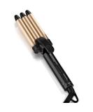Mini Hair Crimper - 1/2 Inch Beach Waves for Short Hair | Small 3 Barrel Curling Iron for Travel | Ceramic Dual Voltage Hair Waver - Lightweight & Gold - Buy Online on GoSupps.com
