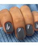 Buy Pure Grey Press on Nails - Short Medium Square Glossy Acrylic Fake Nails for Weddings - 24 Pcs Reusable Full Cover Manicure - Buy Online on GoSupps.com