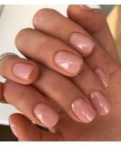 Morily Pink Press on Nails - 24Pcs Short Square Fake Nails for Women | Glossy UV Finish Squoval False Fingernails with Adhesive Tabs - Buy Online on GoSupps.com