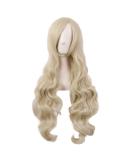 MapofBeauty 32 Fashion Long Curly Golden Anime Wig with Side Bangs - Cosplay Costume Accessory - Buy Online on GoSupps.com