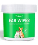 Tinioey Dog Ear Wipes (150 Pads) | Plant-Based Solution for Ear Cleaning, Ear Wax Removal, Itch Relief, and Inflammation in Dogs and Cats - Buy Online on GoSupps.com