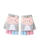 Toddler Kids Puppy Flip Top Half Finger Gloves for Ages 3-8 - Cat/Grey - Buy Online on GoSupps.com