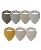 Lakigoes 7-Piece Baby Bib Set | Soft Musselin Triangle Drool Bibs & Adjustable Neckerchief - Gray - Buy Online on GoSupps.com