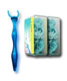 Smile Evolutionary Clean Dental Flossers Kit - 1 Mid-Length Handle +100 Extra Strength Refills - Buy Online on GoSupps.com