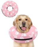 Supet Inflatable Dog & Cat Halskrause - Adjustable Comfort Collar for Post-Op Recovery (Pink Paw M 22.9-33.0cm) - Buy Online on GoSupps.com