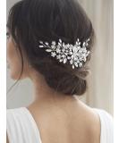 Jakawin Rhinestone Bride Wedding Hair Comb - Crystal Flower Bridal Accessory for Women and Girls - Buy Online on GoSupps.com