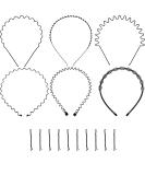 6 PCS Black Metal Hairbands & Bobby Pins - Stylish Headbands for Men & Women - Buy Online on GoSupps.com