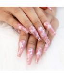 BABALAL Coffin Press on Nails - 24pcs Medium Fake Nails with Glue, Brown Rhombus Designs for Full Cover Ballerina Acrylic False Nails - Buy Online on GoSupps.com