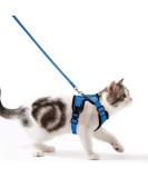 Breakproof Cat Dishes & Adjustable Kitten Vest Set - Reflective Stripes for Small Kittens (Blue XXS) - International Shipping - Buy Online on GoSupps.com