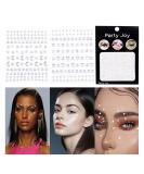 Wosois Crystal Face Rhinestones Stickers - White Star Gems Butterfly Self-adhesive Tattoo Sticker for Women and Girls (3Pcs) - Buy Online on GoSupps.com