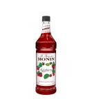 Monin Raspberry Syrup - Sweet and Tart Cocktail Mixer - Gluten-Free, Non-GMO - 33.8 Fl Oz (1 Liter) - Buy Online on GoSupps.com