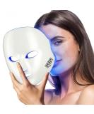 NEWKEY LED Face Mask for Acne Reduction - 7 Color Light Therapy for Facial Skin Care - Blue & Red Light Photon Mask - Korea PDT Technology - Buy Online on GoSupps.com
