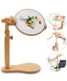 Rotating Cross Stitch Embroidery Hoop Stand - Hands-Free Lap Holder for Needlework Projects | Natural Beech Wood - Buy Online on GoSupps.com
