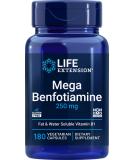Life Extension Mega Benfotiamine 250mg 180 Veg Caps with Thiamine - Vitamin B1 Supplement - Buy Online on GoSupps.com
