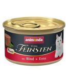 Animonda vom Feinsten Mousse Wet Cat Food - Sugar-Free Beef & Duck for Adult Cats (12 x 85g) | International Shipping Available - Buy Online on GoSupps.com