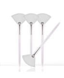 Soft N Style Taklon Fan Mask Brush - Acid Applicator for Glycolic Peel & Masques (4-Pack White) - International Shipping Available - Buy Online on GoSupps.com