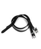 Cerlingwee Double Layer Leather Spur Straps - 50cm Black | Stainless Steel Buckle | Horse Tool Accessories - Buy Online on GoSupps.com
