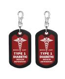 Insulin Dependent Type 1 Diabetic Medical Alert Zipper Pull Bag Tag - Red (2-Pack) - Buy Online on GoSupps.com