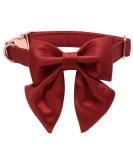 Comfortable Lionet Paws Dog Collar with Removable Fly - Silk Collar for Small Dogs (Neck 25-40cm) | Red - Buy Online on GoSupps.com