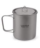 Lixada Titanium Camping Pot with Foldable Handles - 750ml | Lightweight Backpacking Cup for Outdoor Hiking - Buy Online on GoSupps.com