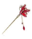 Chinese Traditional Style Red Butterfly Hair Stick for Women and Girls - YOY Fashion - Buy Online on GoSupps.com