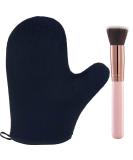 2 Pack Self Tanning Mitt and Brush Set - Sunless Fake Bake Tan Applicator Kit (Black) - Buy Online on GoSupps.com