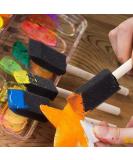 InfantLY Bright 10Pcs Foam Paint Brushes Set for Acrylic Painting & DIY Crafts - 1 inch Sponge Brushes with Wood Handles - Buy Online on GoSupps.com