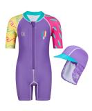 Juicy Bumbles Baby Swimsuit - One Piece Toddler Swimming Costume - Short Sleeve Infant Swimwear for Girls and Boys (6 Months - 5 Years) - 1 Year Surfer Design - Buy Online on GoSupps.com