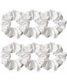 Satin Silk Hair Scrunchies Set - 6 Pcs Soft Hair Ties & Accessories for Women and Girls | 4.2 Inch Pure White Hair Bands - Buy Online on GoSupps.com