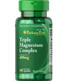 Puritan's Pride Triple Magnesium Complex 400mg Rapid Release Capsules - 60 Count - Buy Online on GoSupps.com