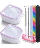 Borogo Nail Soaking Bowl Set for Gel Polish Removal and Manicure - Includes Brush, Pusher, Peeler, File, and Buffer Block - Buy Online on GoSupps.com