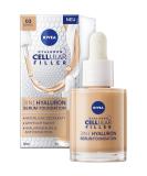 Nivea 3in1 Hyaluron Serum Foundation Dunkel (30 ml) - Anti-Age Moisturizing Foundation for Youthful Skin - Buy Online on GoSupps.com
