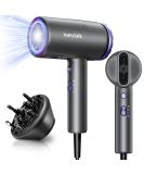Wavytalk 1875W Ionic Hair Dryer with Diffuser & Concentrator - Lightweight Fast Drying Blow Dryer in Purple & Grey | International Shipping - Buy Online on GoSupps.com