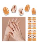 Foyute Semi Cured Gel Nail Strips 20 Pcs Soft Self-Adhesive Gel Nail Polish Wraps Sticker for Salon-Quality Manicure Set Long Lasting Easy to Apply & Remove Nail File & Wooden Stick (Yellow) - Buy Online on GoSupps.com