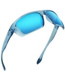 KastKing Huzzah Polarized Sport Sunglasses for Men and Women, Ideal for Driving Fishing Cycling and Running,UV Protection Frame: Gloss Tal Light Blue /Lens: Smoke - Ice Blue Mirror - Buy Online on GoSupps.com