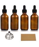 AOZITA Set of 4 1 oz Eye Dropper Bottles with 1 Stainless Steel Funnels & 4 Labels - 30ml Thick Dark Amber Glass Tincture Bottles - Leakproof Essential Oils Bottle for Storage and Travel - Buy Online on GoSupps.com
