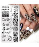 Snake Leopard Print Animal Nail Stamping Plates | Geometric Flowers & Cow Designs | Stencil Stamp Tool for Cow Print Nails - J054 - Buy Online on GoSupps.com