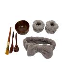 Skincare Face Mask Mixing Bowl Set - DIY Beauty Tools Kit with Wood Bowl Spatula Brush & Facial Accessories - Buy Online on GoSupps.com