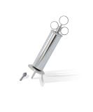 OdontoMed2011 4oz Brass Ear Wax Removal Syringe - High Quality Veterinary Instrument with Chrome Finish - Buy Online on GoSupps.com